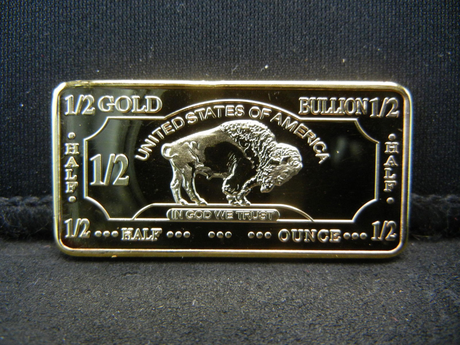 Clad 1/2 Troy Ounce 100 Mills .999 Fine Gold Buffalo: Clad 1/2 Troy Ounce 100 Mills .999 Fine Gold Buffalo Collector Bar Clad