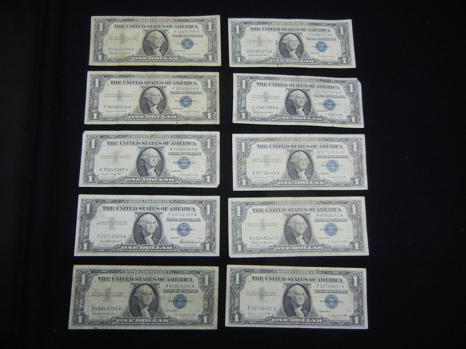 10 1957 Silver Certificates (1 of 8)