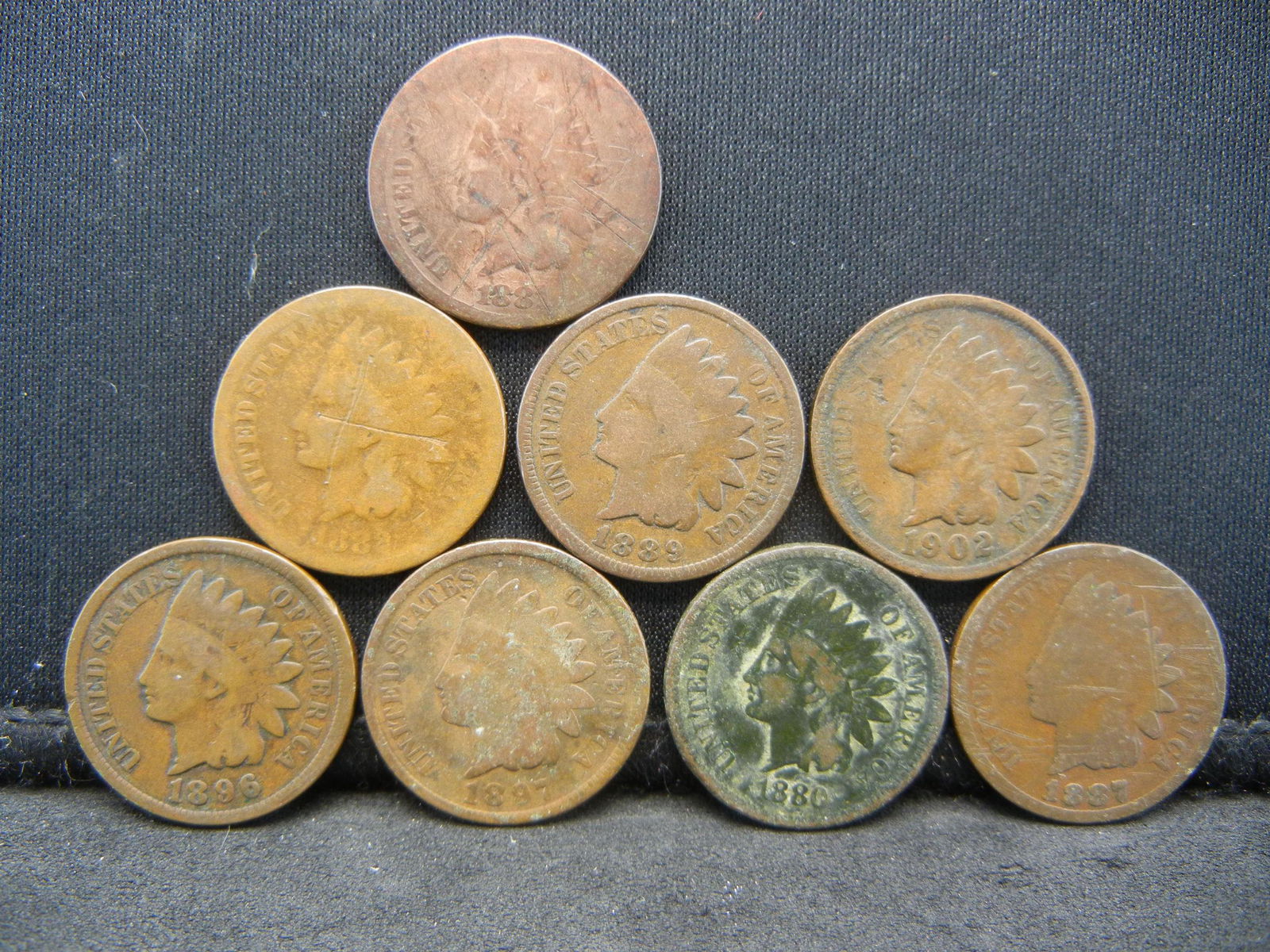 8 Indian Cents 1880-1902 (1 of 2)