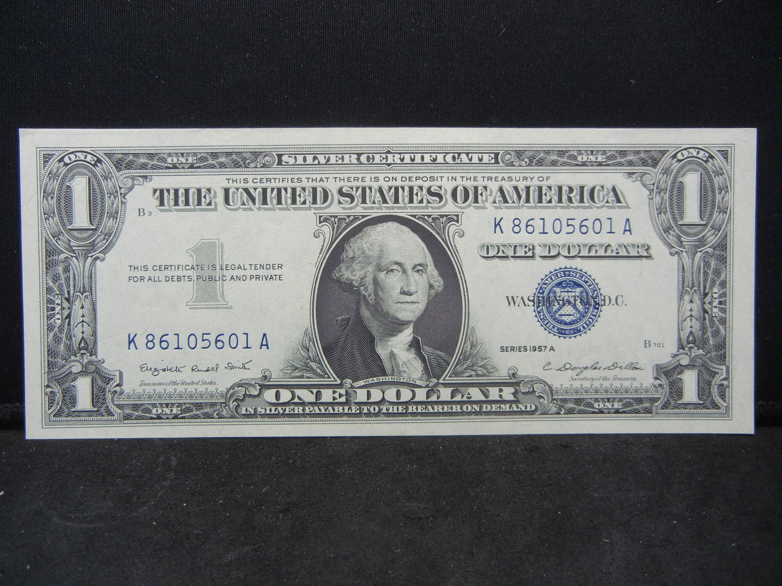 1957  A Crisp Unc One Dollar Silver Certificate (1 of 3)