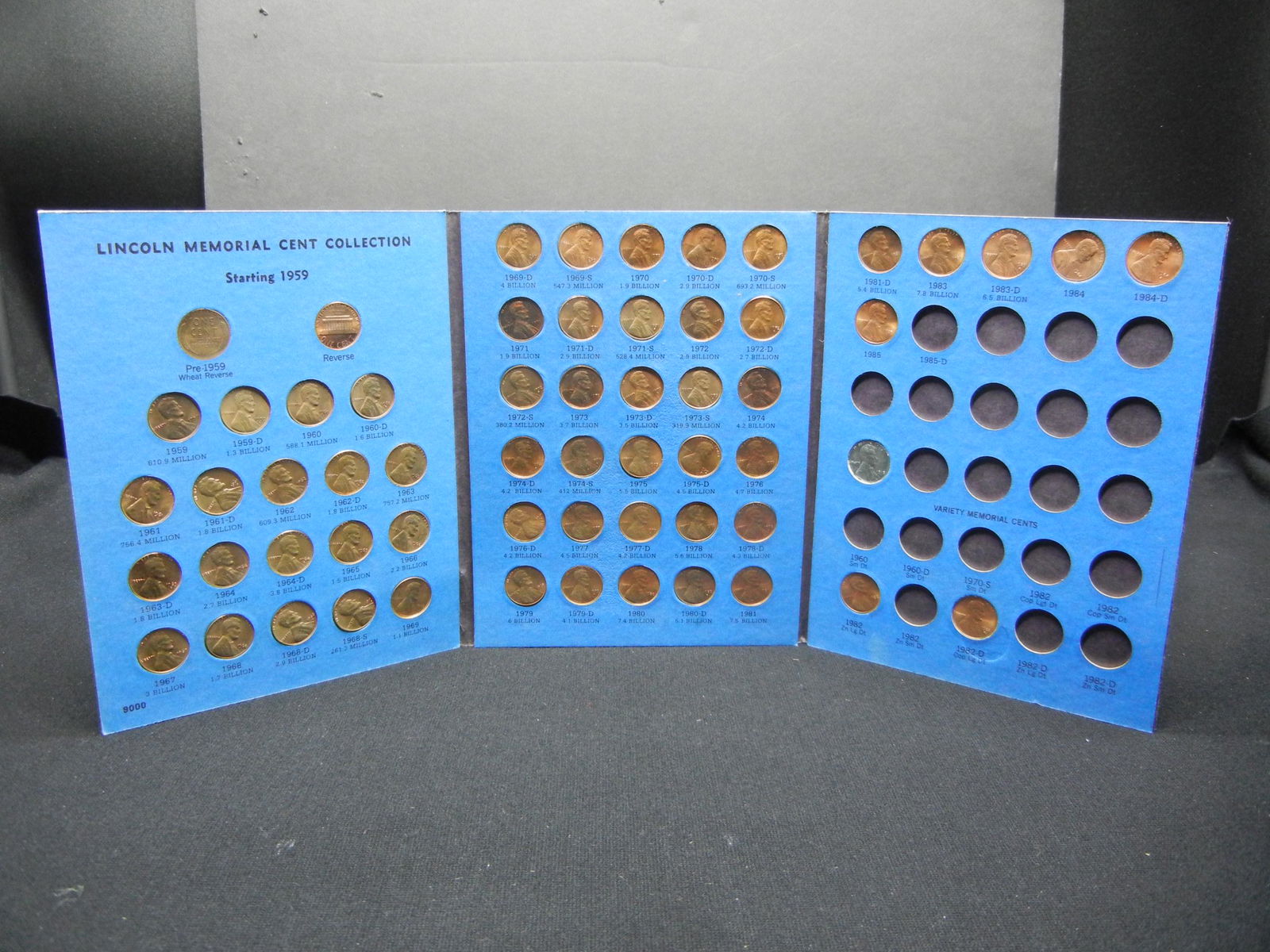 Whitman Lincoln Memorial Cent Collection 1959-1985, (1 of 7)