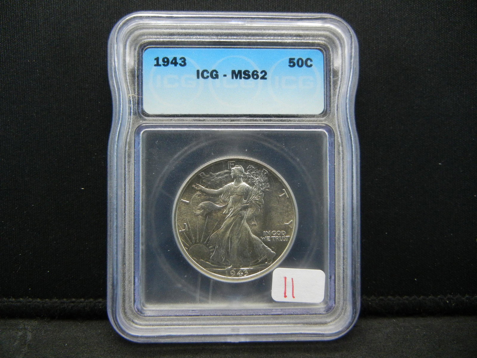 1943 ICG MS62 Walker Half Dollar.: 1943 ICG MS62 Walker Half Dollar.