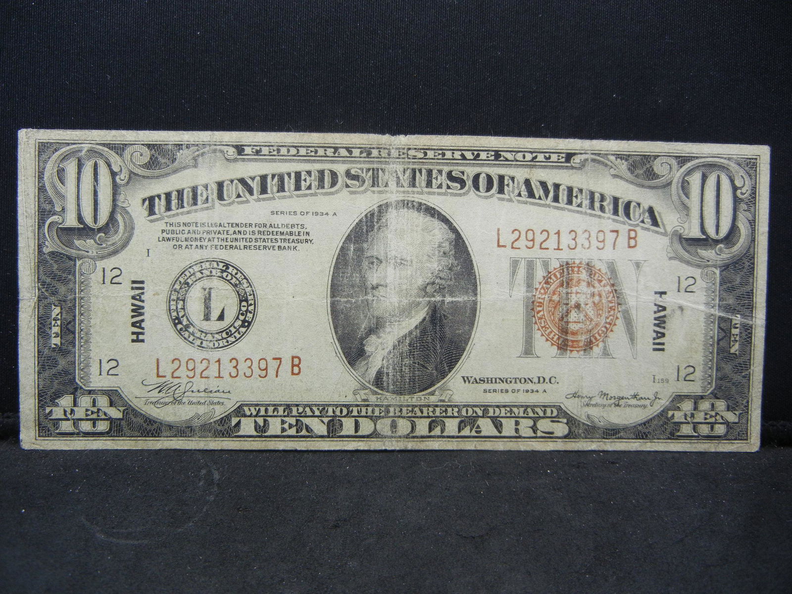 1934 A Red Seal Ten Dollar Silver Certificate (1 of 3)