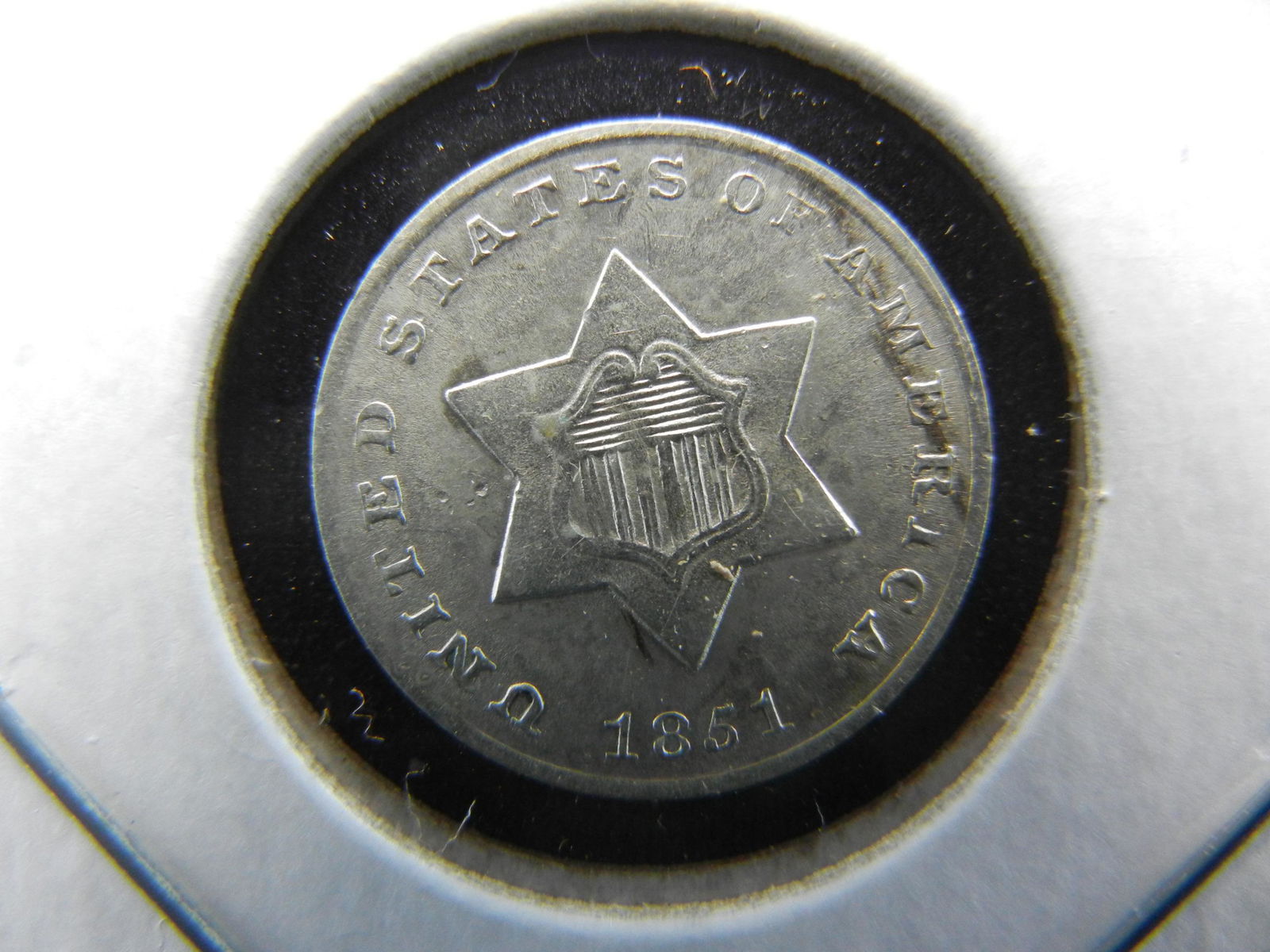 1851 3 cent silver. AU (1 of 2)