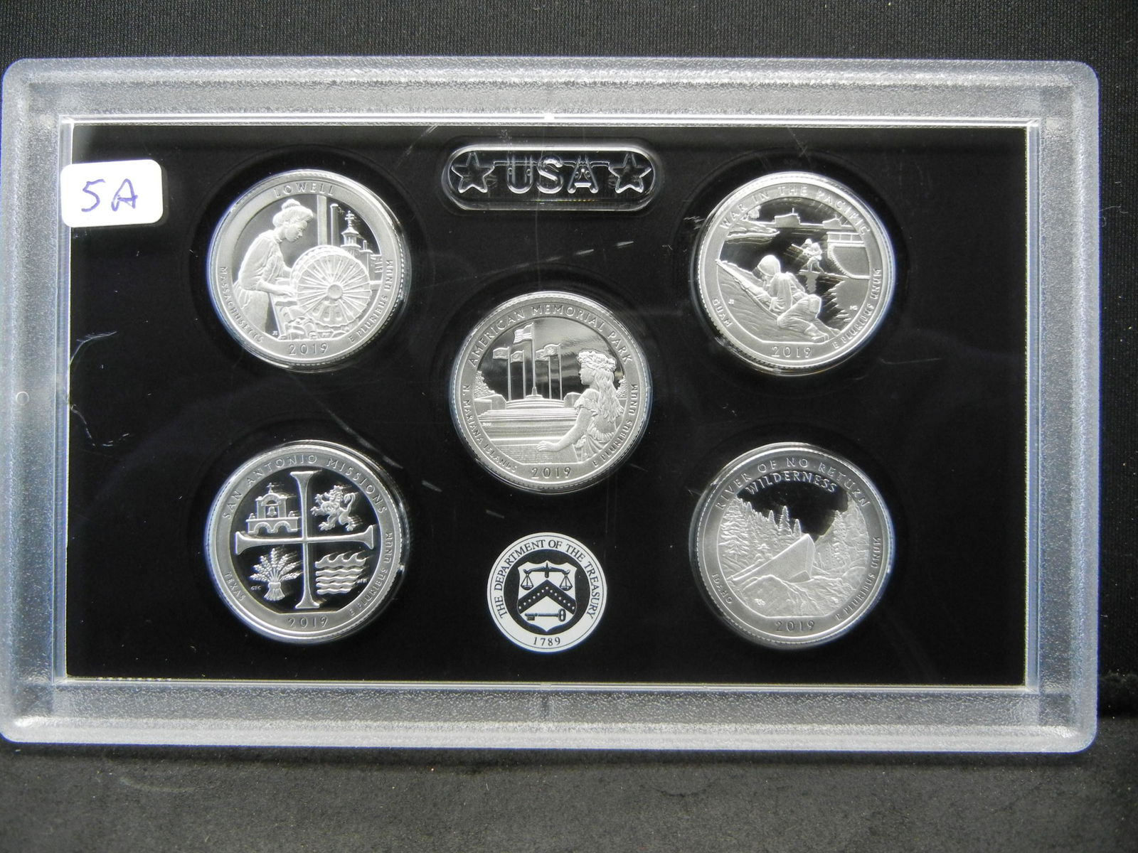 2019-S Five Piece US Silver Parks Quarter Proof Set: (1 of 2)