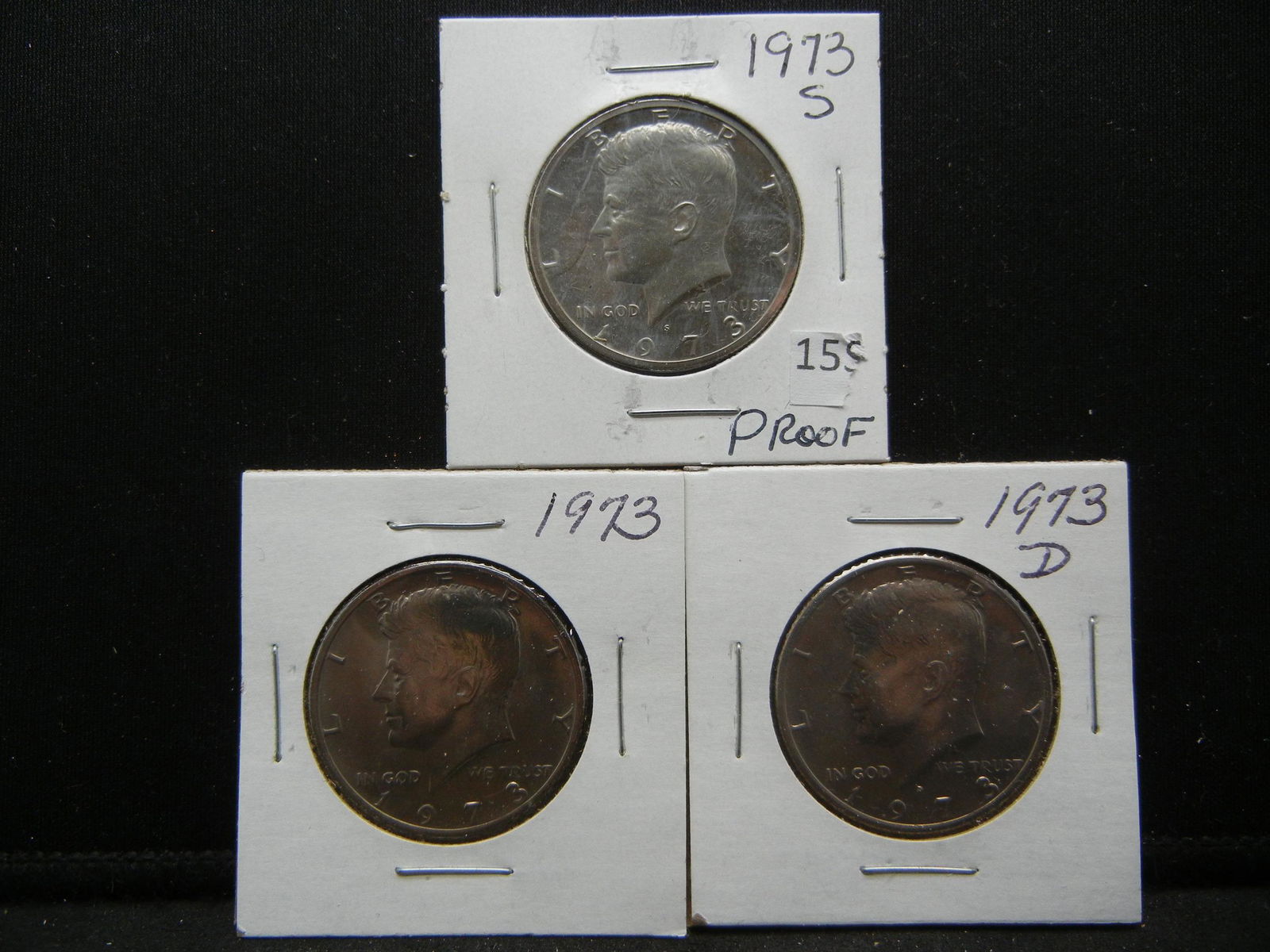1973 S Proof, PD Kennedy Half Dollars (1 of 5)