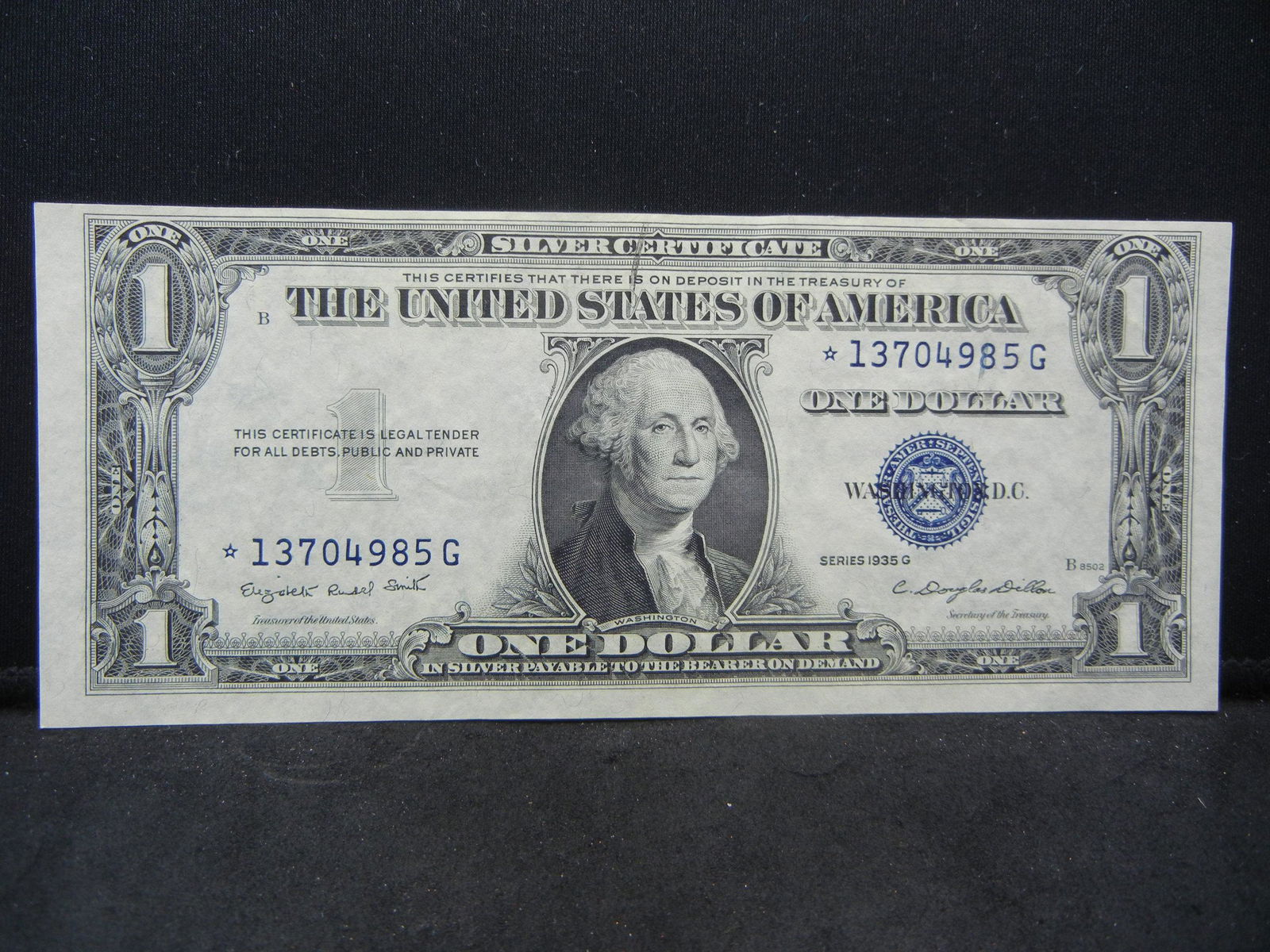 1935 G $1 Silver Certificate.  This is a super tough (1 of 3)