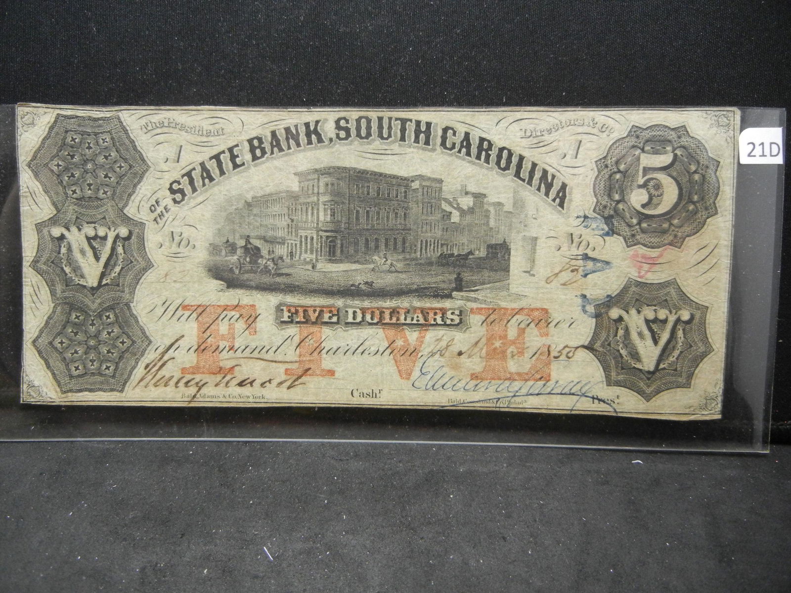 State Bank of South Carolina Five Dollar Note (1 of 3)