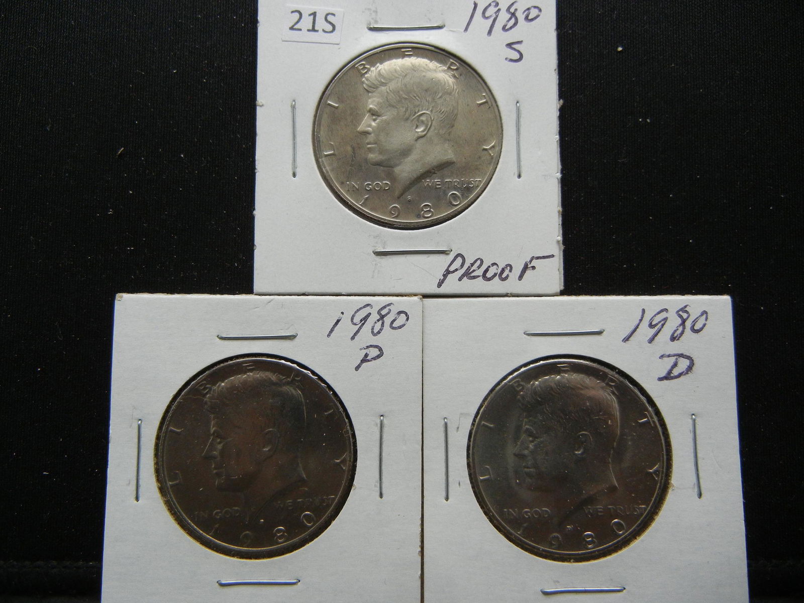 1980 S Proof, PD Kennedy Half Dollars (1 of 5)