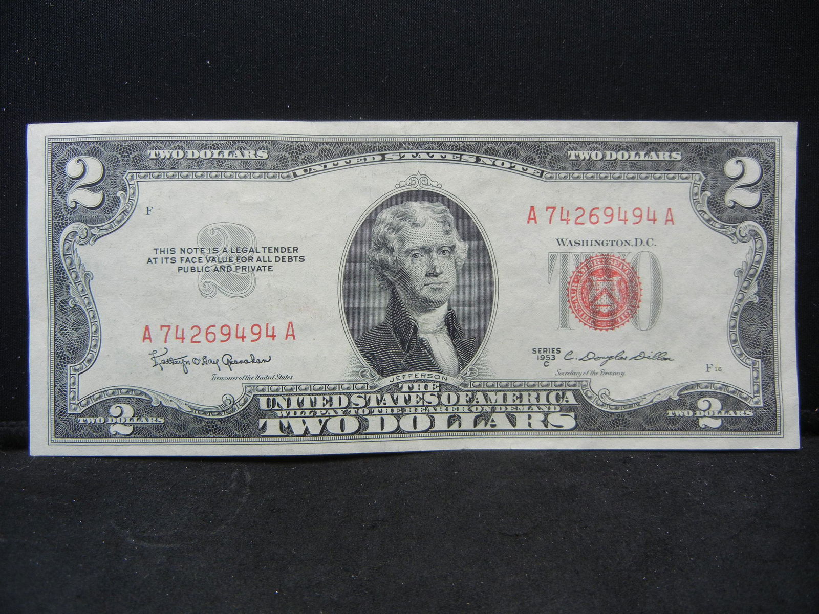 1953-C $2 Red Seal United States Note.  Nice Crisp (1 of 3)