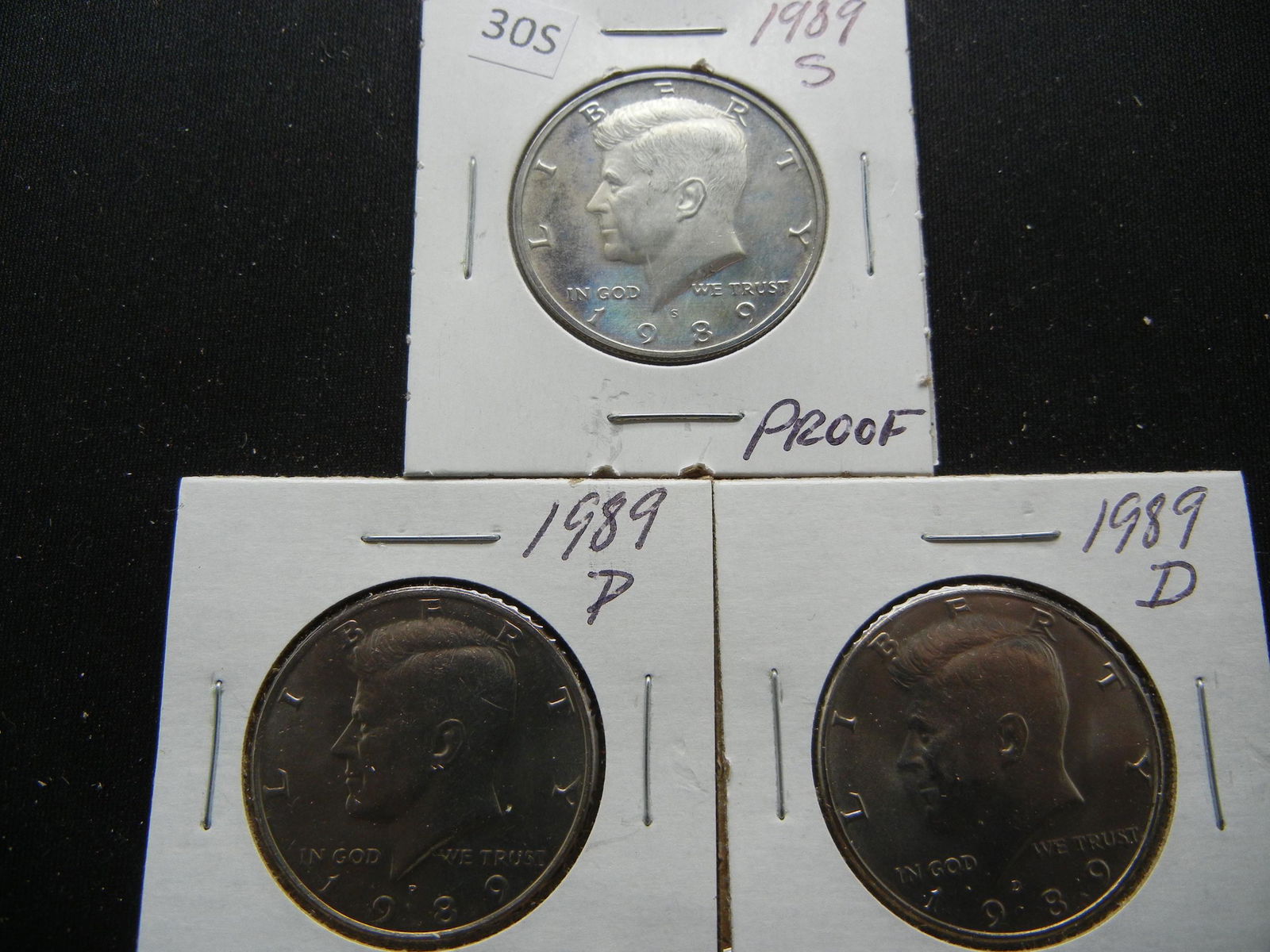 1989 S Proof, PD Kennedy Half Dollars (1 of 5)