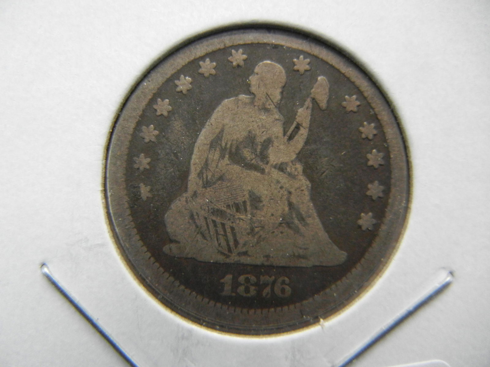 1876 Seated Quarter.  Good. (1 of 3)