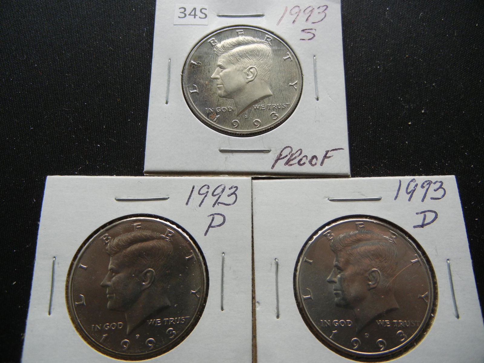 1993 S Proof, PD Kennedy Half Dollars (1 of 5)