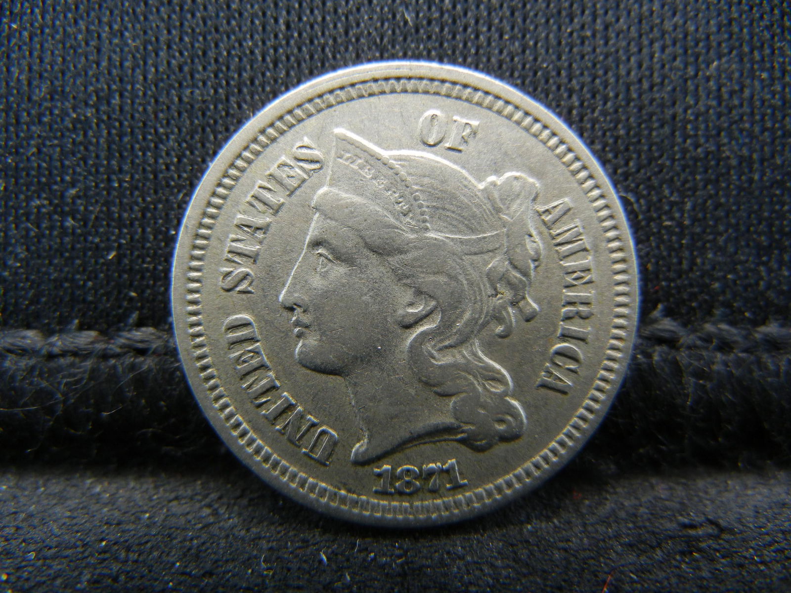 1871 3 Cent Nickel, XF+ Condition. (1 of 2)