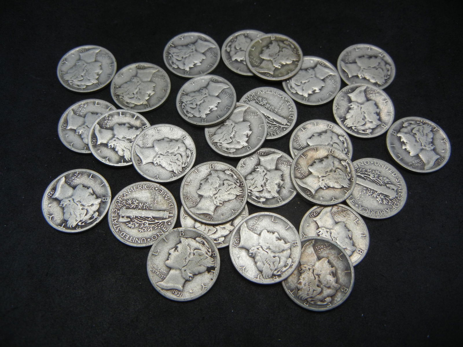 (27) 1931 D Mercury Dimes Key Date G-F/VF Nice Mix (1 of 2)