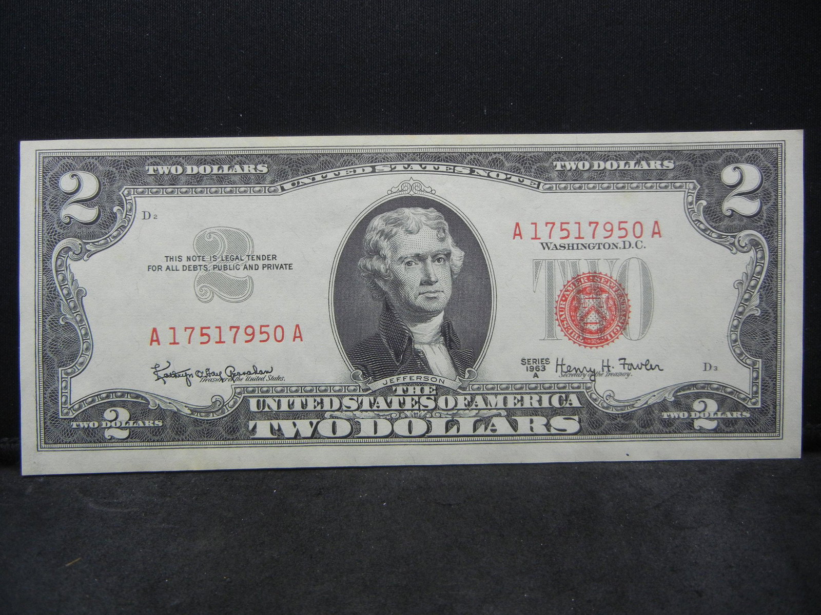 1963 $2.00 Red Seal Higher grade (1 of 3)