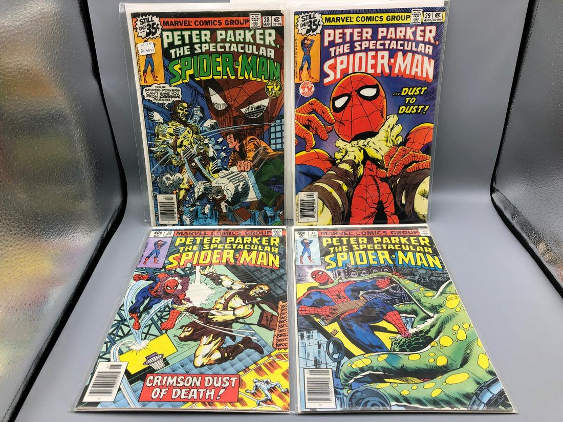 Peter Parker, The Spectacular Spiderman Lot of 4 Comics: Peter Parker, The Spectacular Spiderman Lot of 4 Comics - 28, 29, 30, 31 - 2nd Frank Miller work on Daredevil