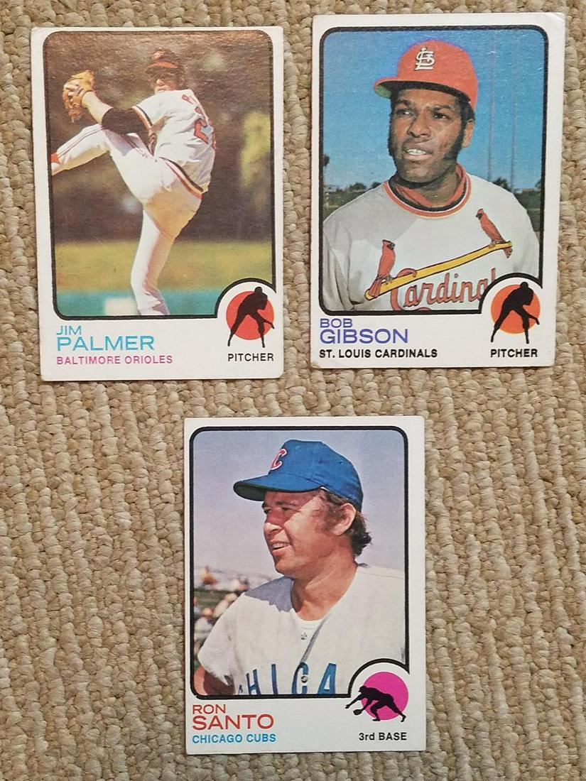 1973 Topps Hall of Fame Lot - Palmer, Gibson, and Santo: 1973 Topps Hall of Fame Lot - Palmer, Gibson, and Santo