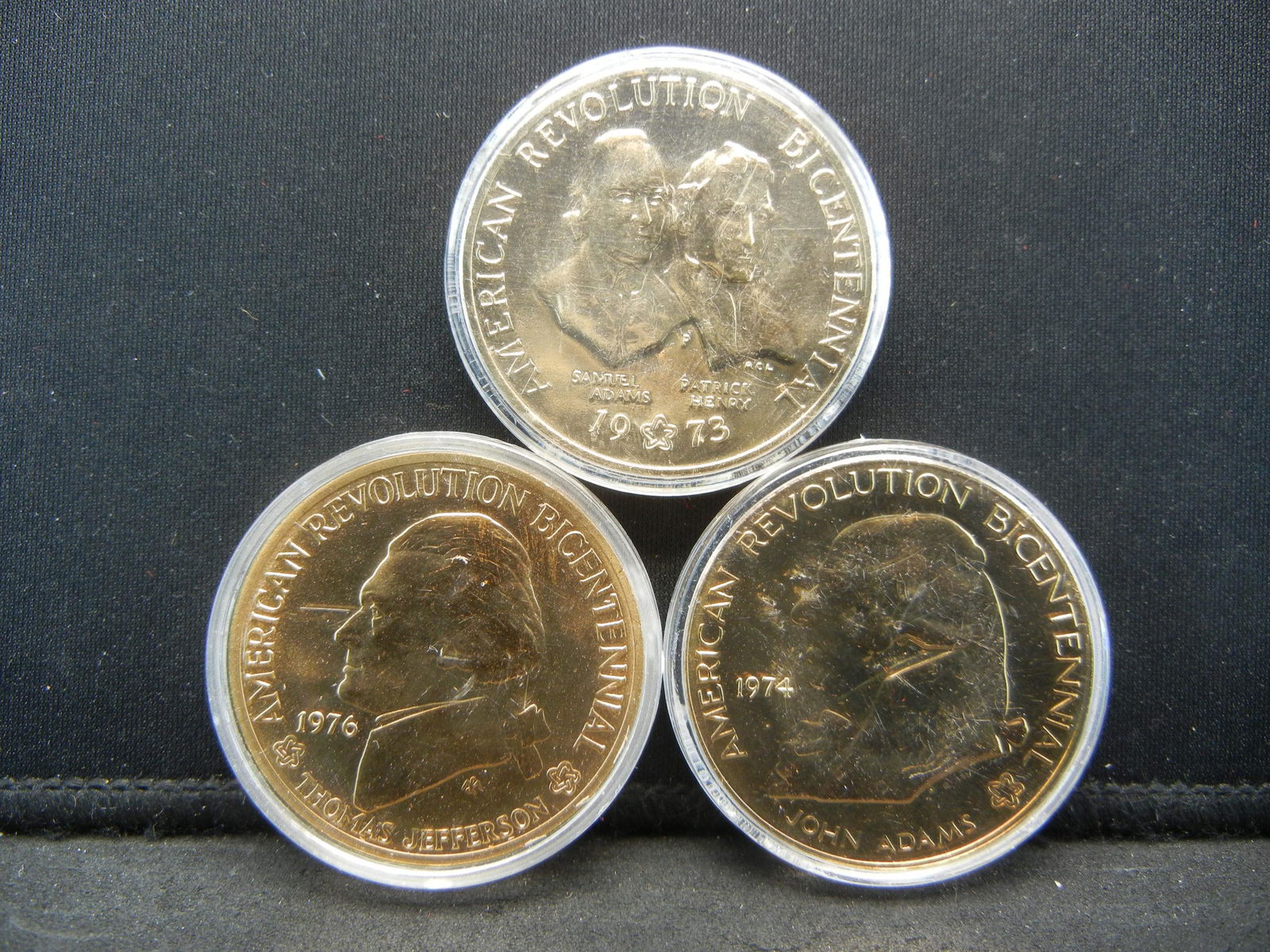 (3) Bicentennial Bronze Medals:  Jefferson, Adams and (1 of 2)