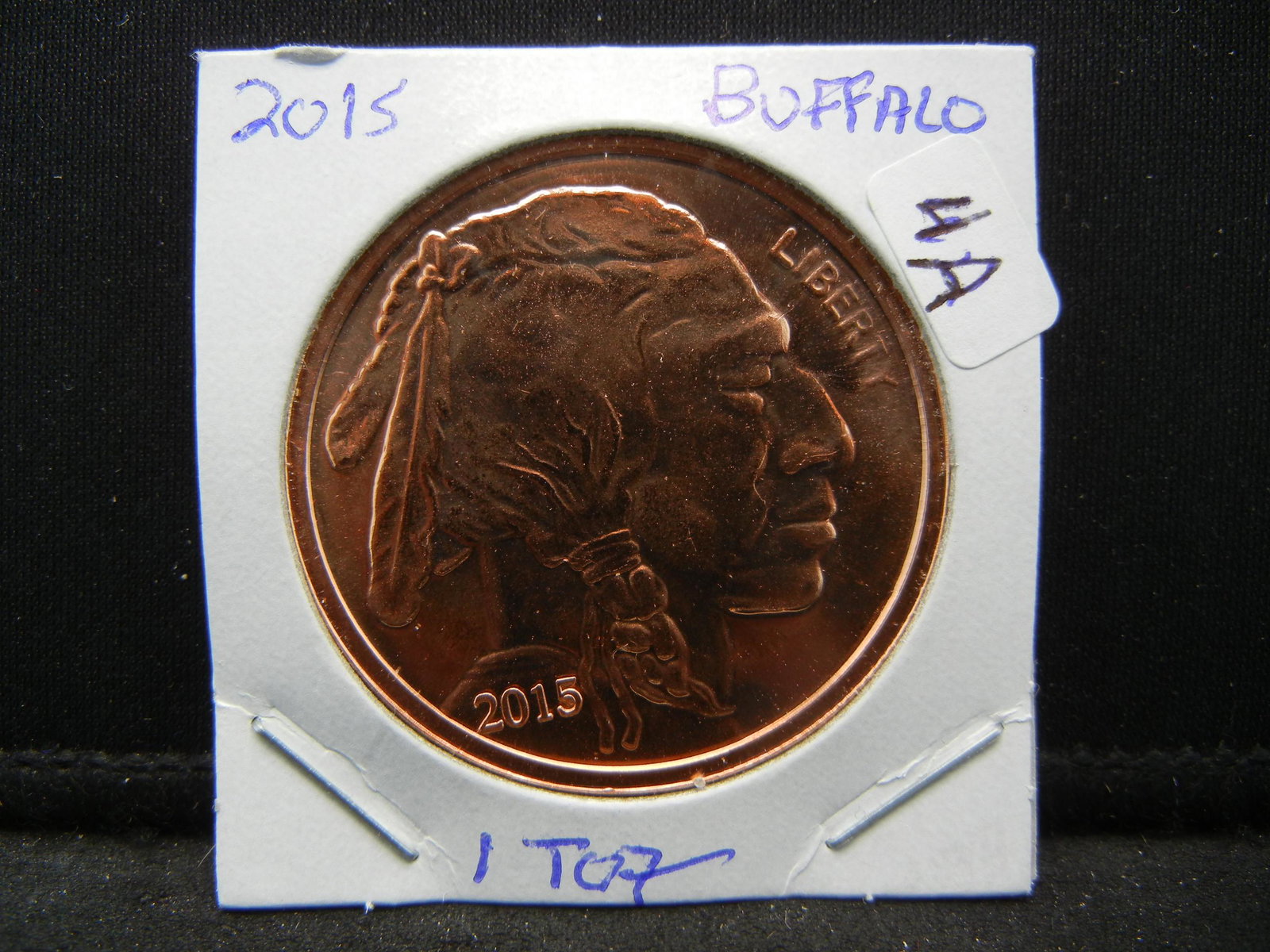 2015 Copper Buffalo Round.  One Ounce of Pure Copper. (1 of 3)