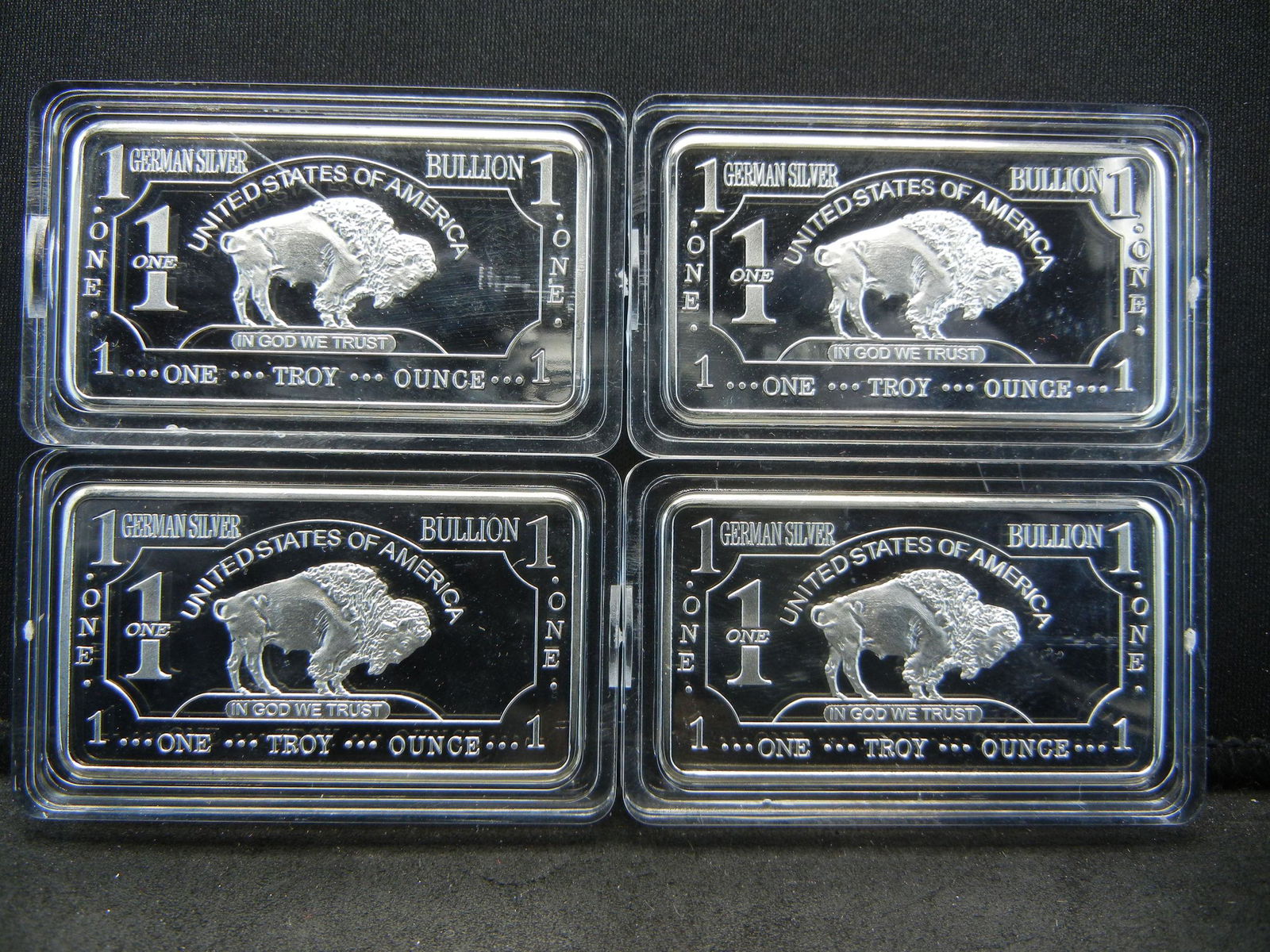 CLAD (4) GERMAN SILVER ONE OUNCE COLLECTOR BARS CLAD (1 of 2)
