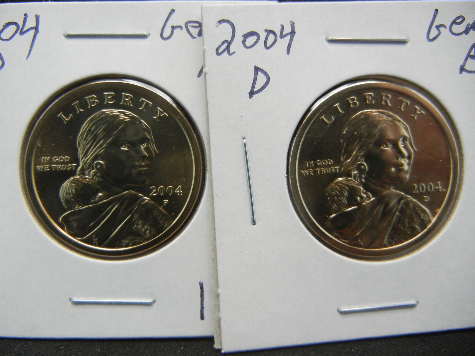 2004 P&D Gem BU Sacagawea Dollars Two Coin Set (1 of 3)