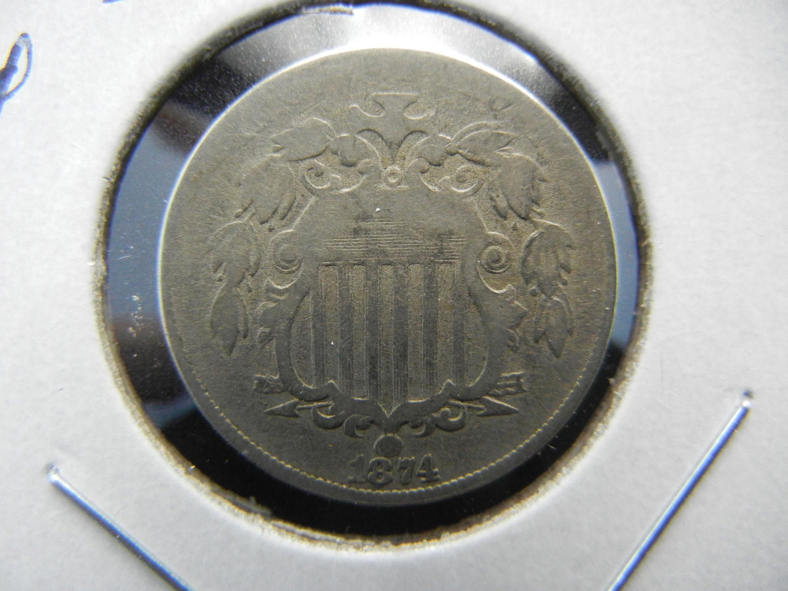 1874 Shield 5c.  Scarce Date. (1 of 3)