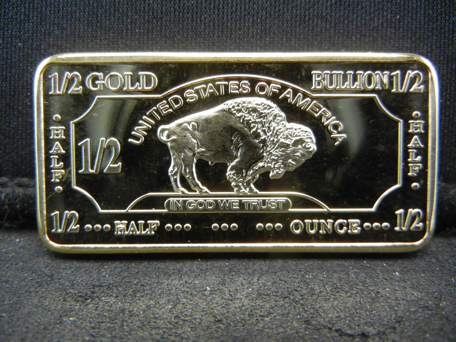 Clad 1/2 Troy Ounce 100 Mills .999 Fine Gold Buffalo: Clad 1/2 Troy Ounce 100 Mills .999 Fine Gold Buffalo Collector Bar Clad