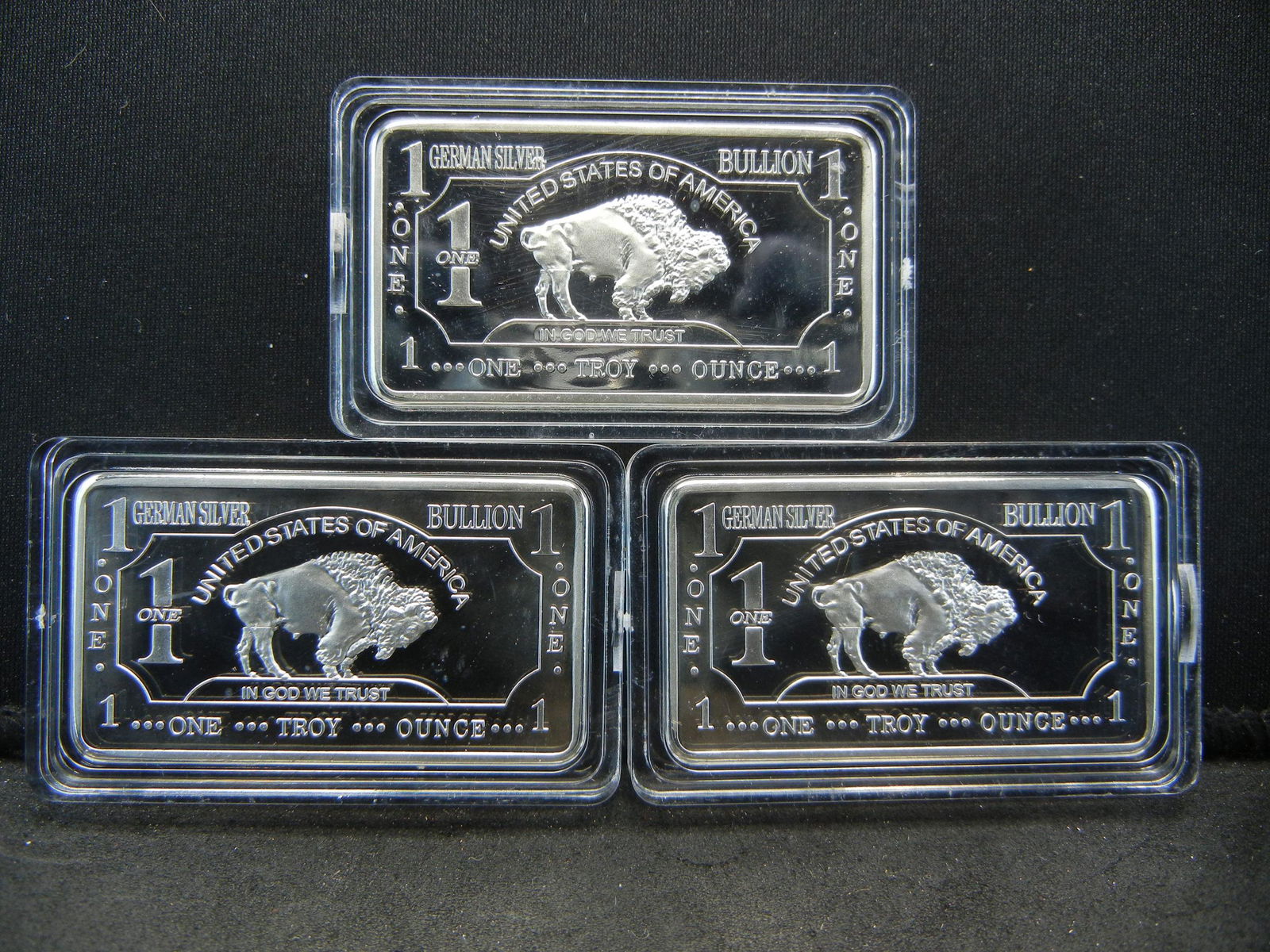Clad 3 One Troy Ounce German Silver Buffalo Collector: Clad 3 One Troy Ounce German Silver Buffalo Collector Bars Clad