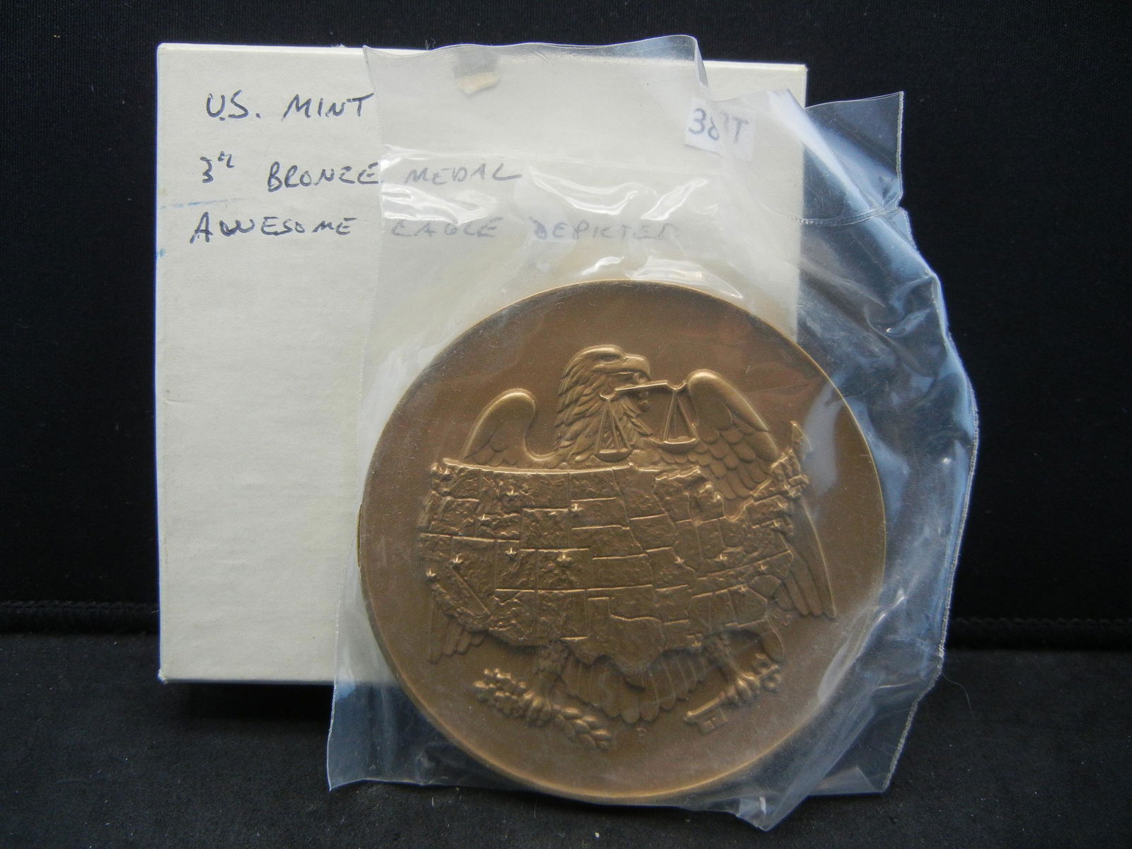 U.S. Mint 3" Bronze Medal.  Awesome Eagle Depicted. (1 of 3)