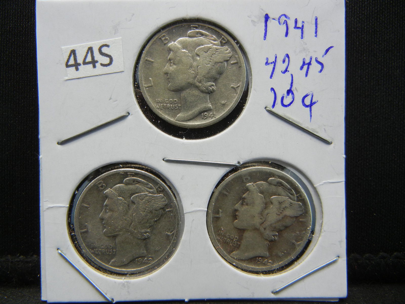 (3) Mercury Dimes, 1941, 42, 45 (1 of 2)