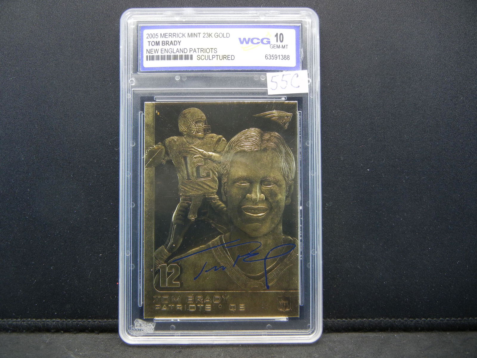 TOM BRADY "NEW ENGLAND PATRIOTS/SCULPTURED", 23K GOLD, (1 of 4)