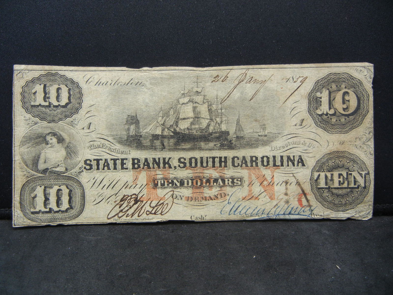 1859 South Carolina Ten Dollar Bill (1 of 3)