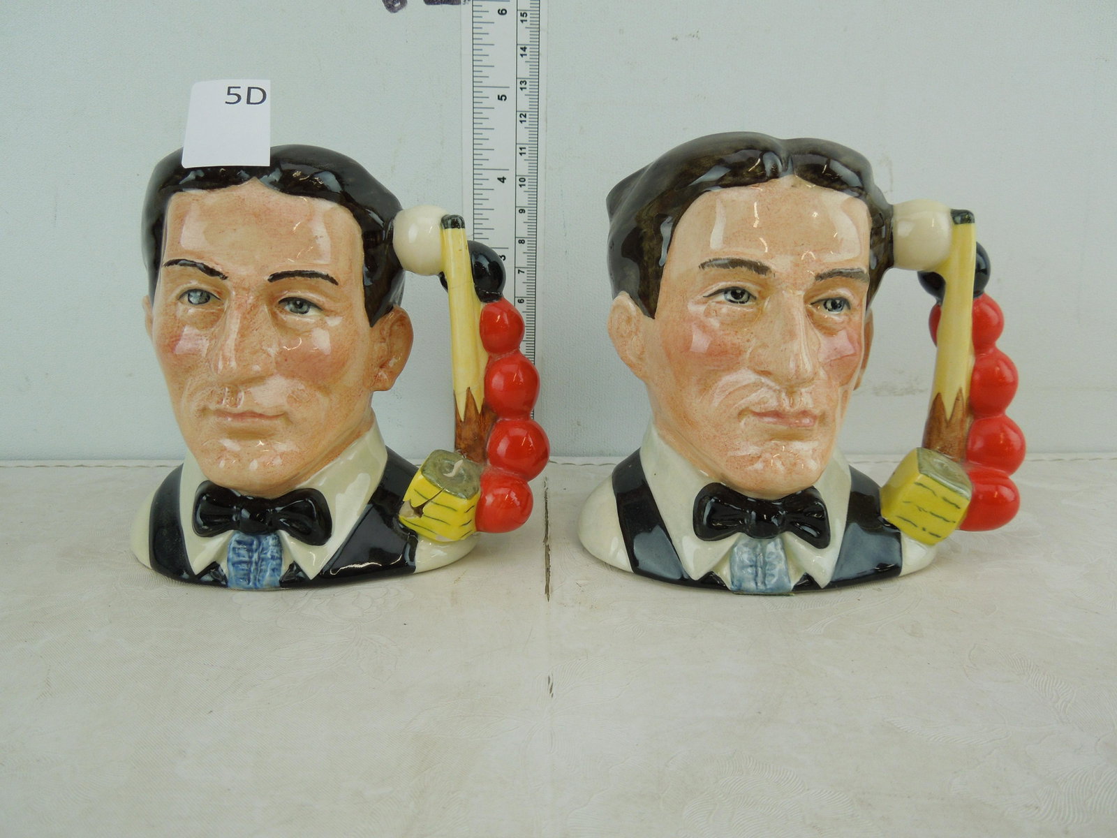 Royal Doulton The Snooker Player Toby Mugs 4 inch: Royal Doulton The Snooker Player Toby Mugs 4 inch one damaged