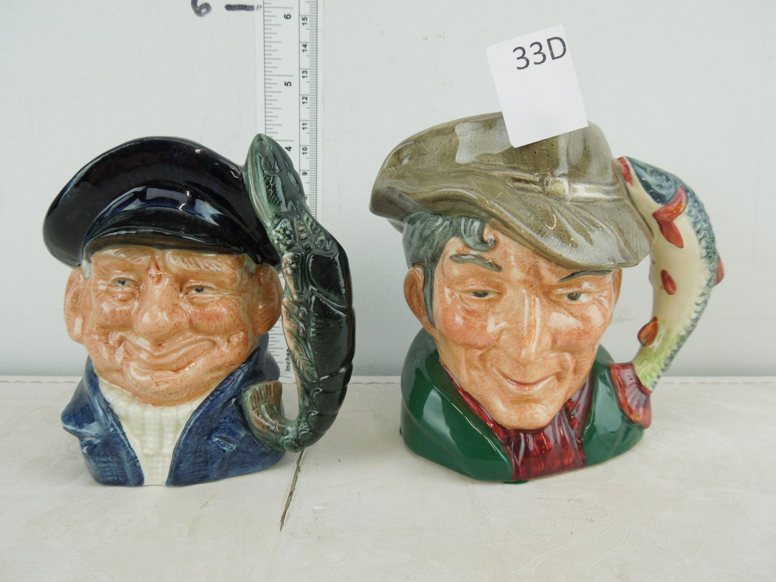Royal Doulton The Poacher and Lobster Man Toby Mugs 4: Royal Doulton The Poacher and Lobster Man Toby Mugs 4 inch and 3.5 inch