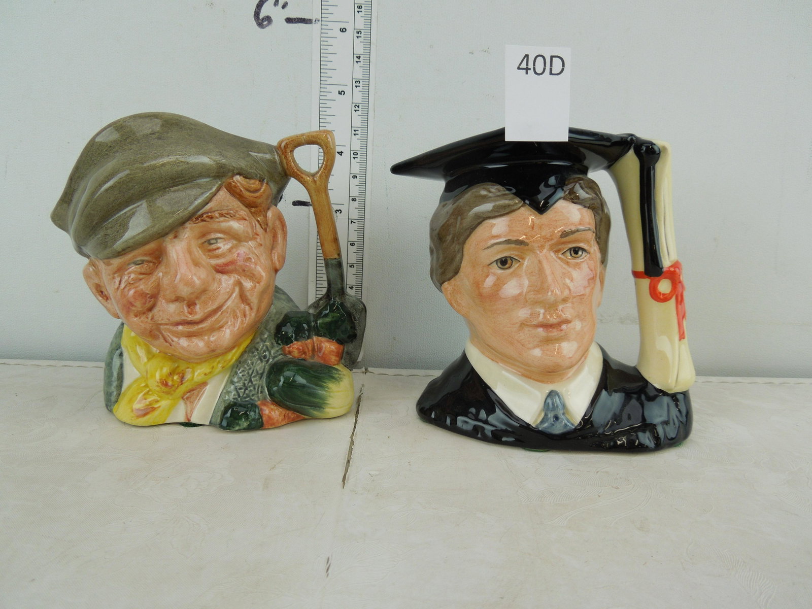 Royal Doulton The Gardner and The Graduate Toby Mugs 4: Royal Doulton The Gardner and The Graduate Toby Mugs 4 inch