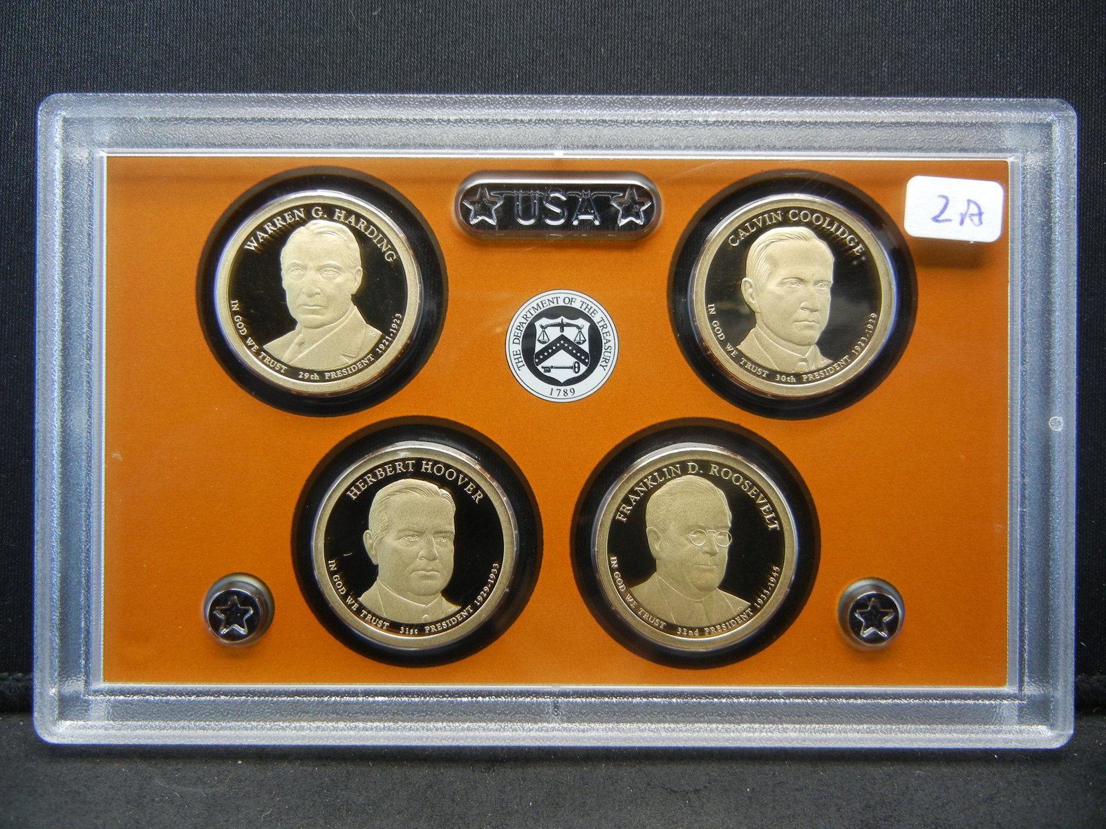 2014-S Presidential Proof Set: Harding, Coolidge,: 2014-S Presidential Proof Set: Harding, Coolidge, Hoover, Roosevelt. GEM Proof.