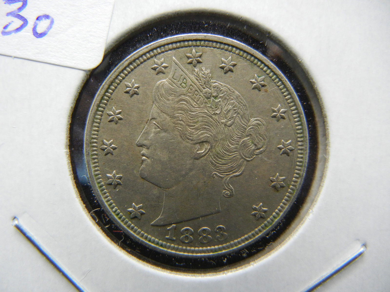 1883 V Nickel without cents.  Nice almost uncirculated. (1 of 3)
