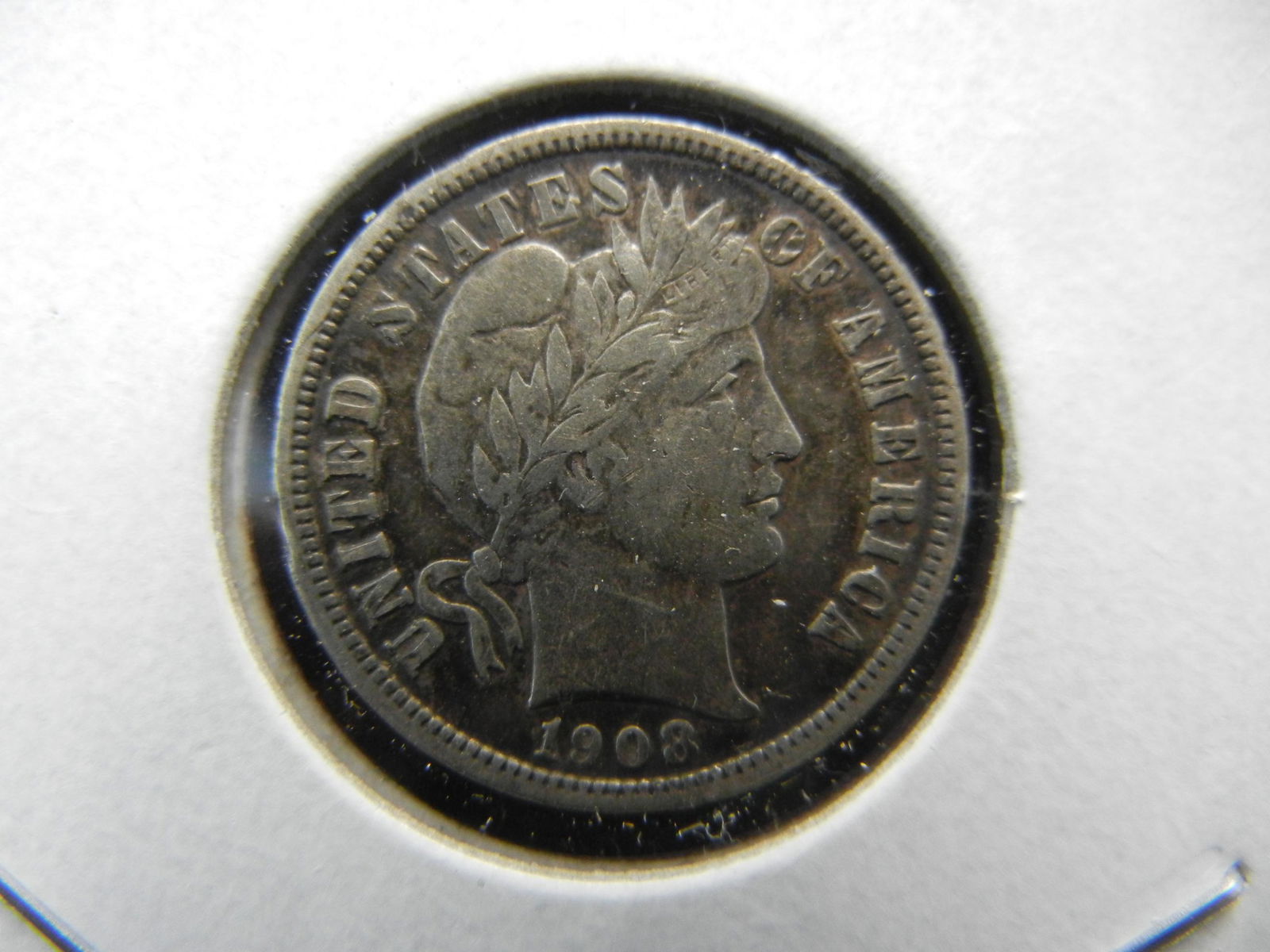 1908-D Barber Dime.  Extremely Fine. (1 of 3)