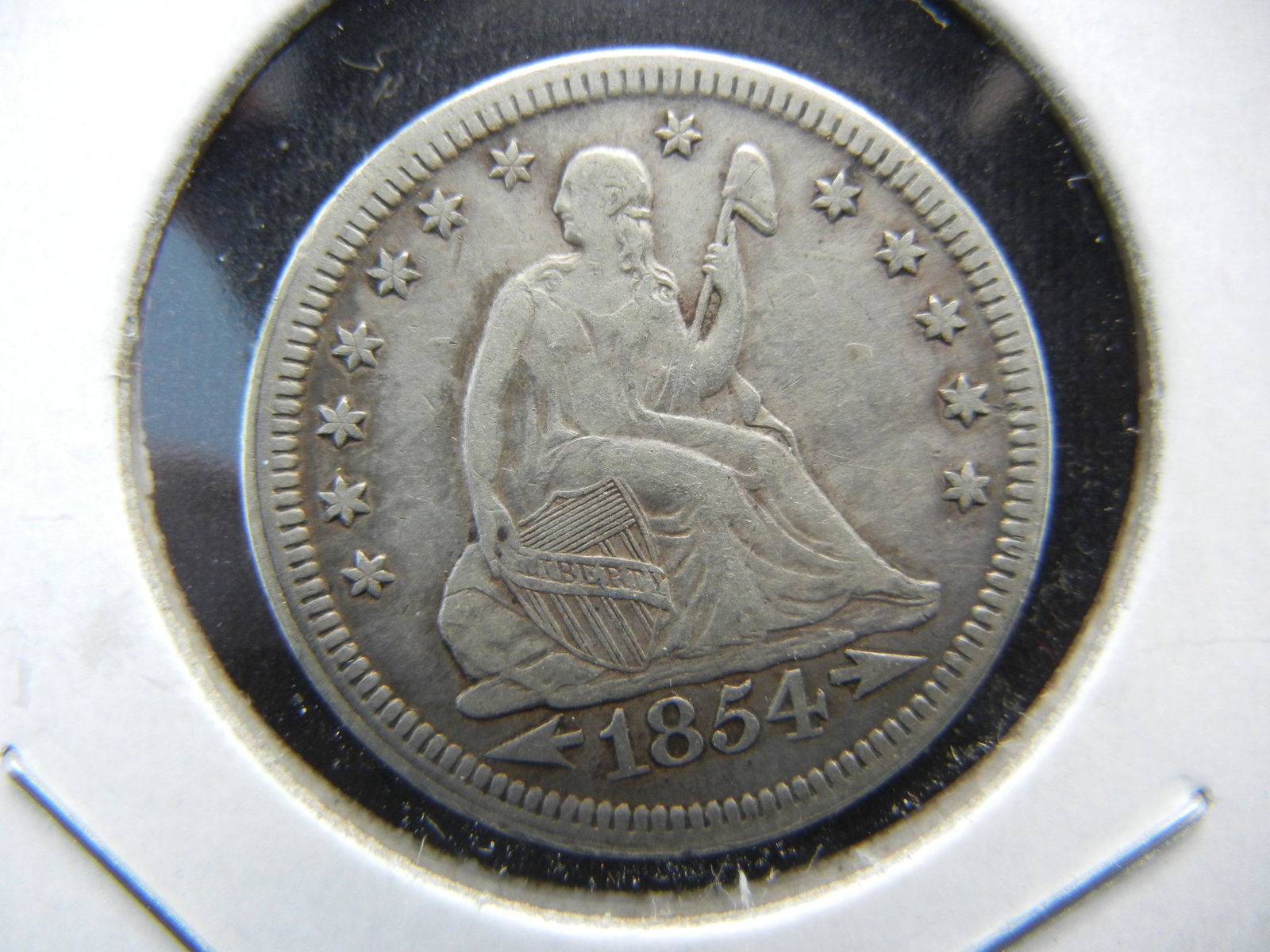 1854 Seated Quarter with arrows.  Very Nice type coin. (1 of 3)