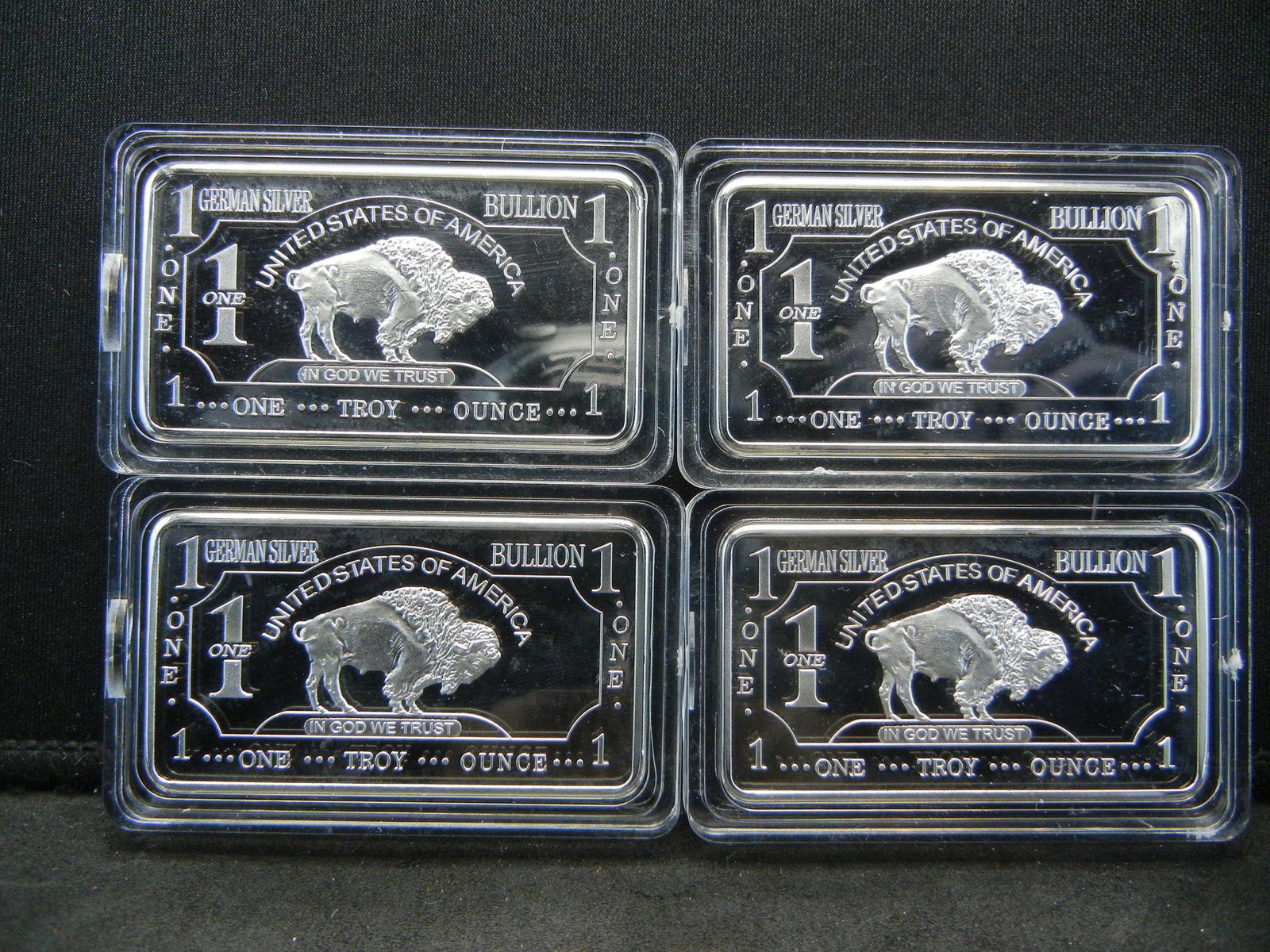 CLAD (4) GERMAN SILVER ONE OUNCE COLLECTOR BARS CLAD (1 of 2)