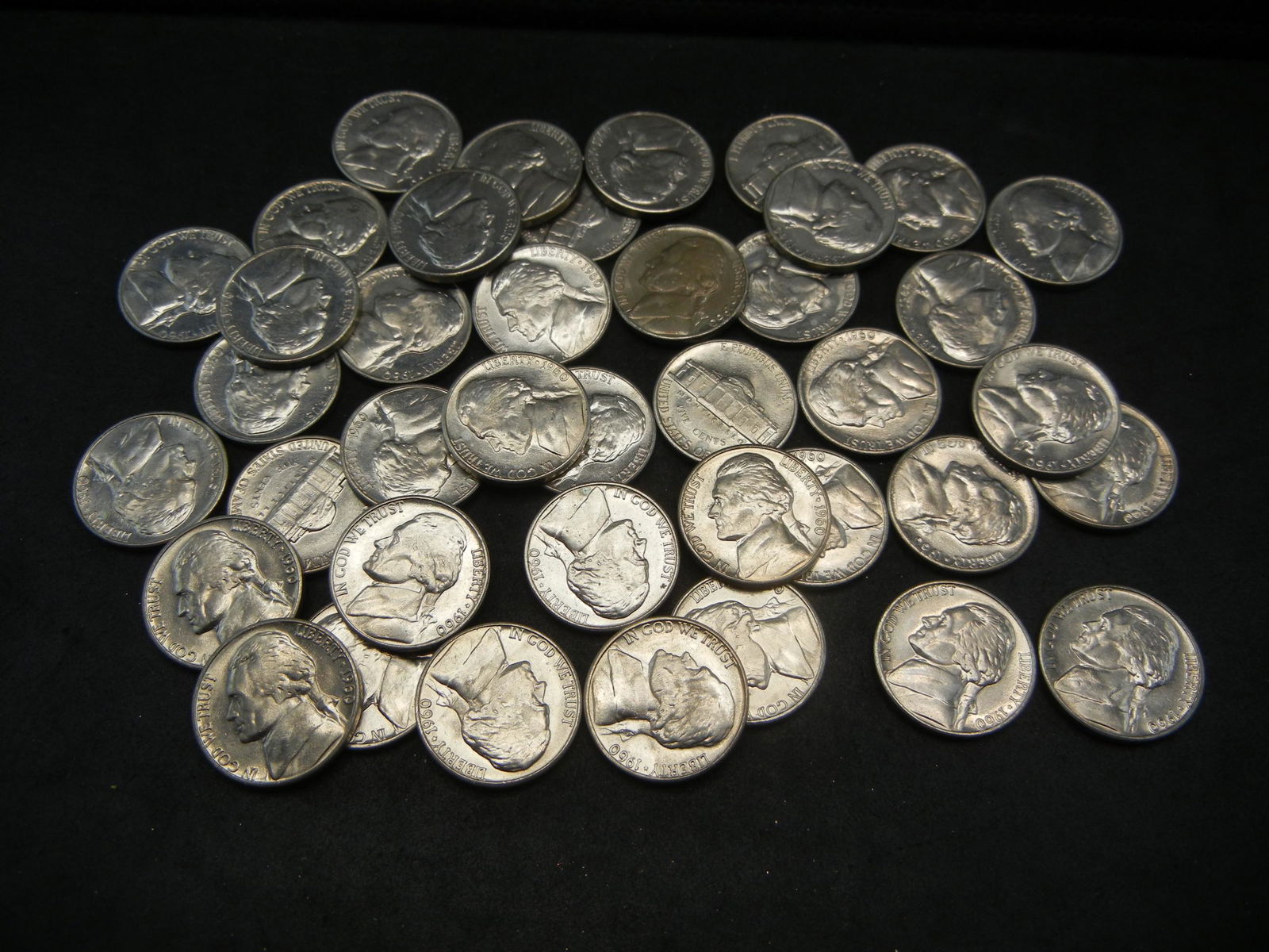 (40) 1960-D Jefferson Nickels (original roll) (1 of 3)