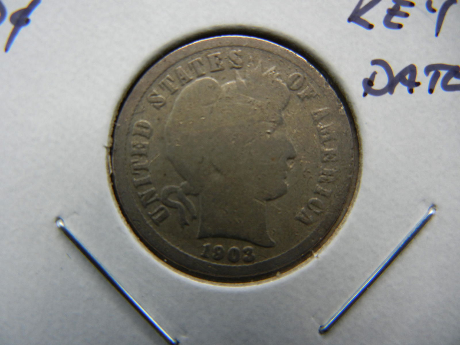 1903-S Barber Dime Good+ Details. Key Date. (1 of 3)