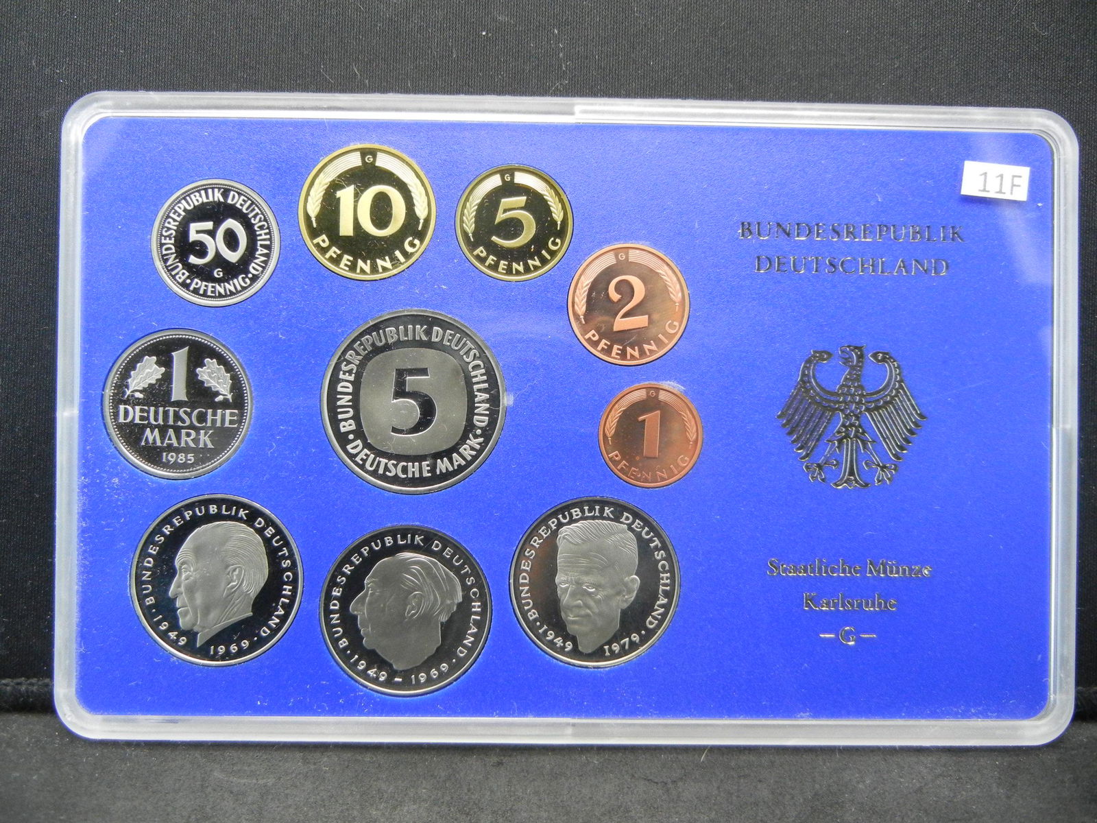 1985 German Proof Set. Karlsruhe Mint. (1 of 4)