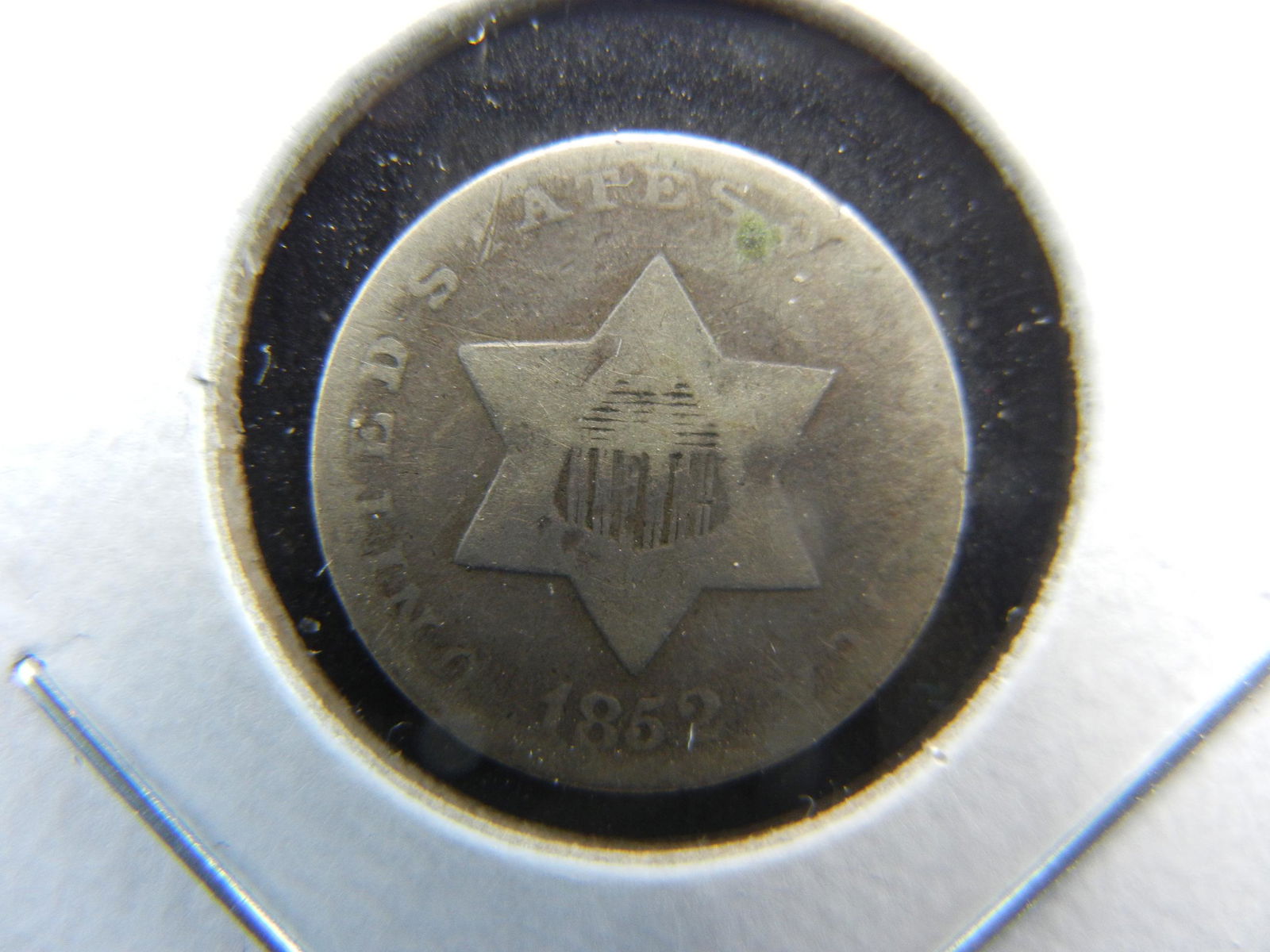 1852 3c Silver. VG+. (1 of 3)
