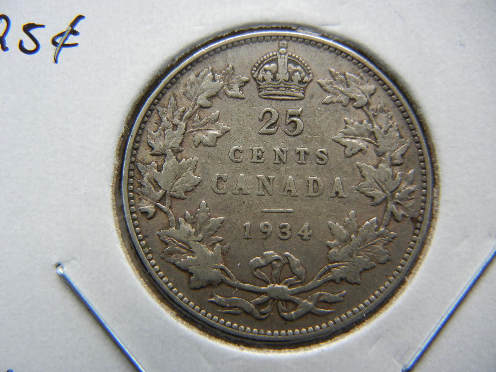 1934 Canada Quarter XF. Low Mintage. (1 of 3)