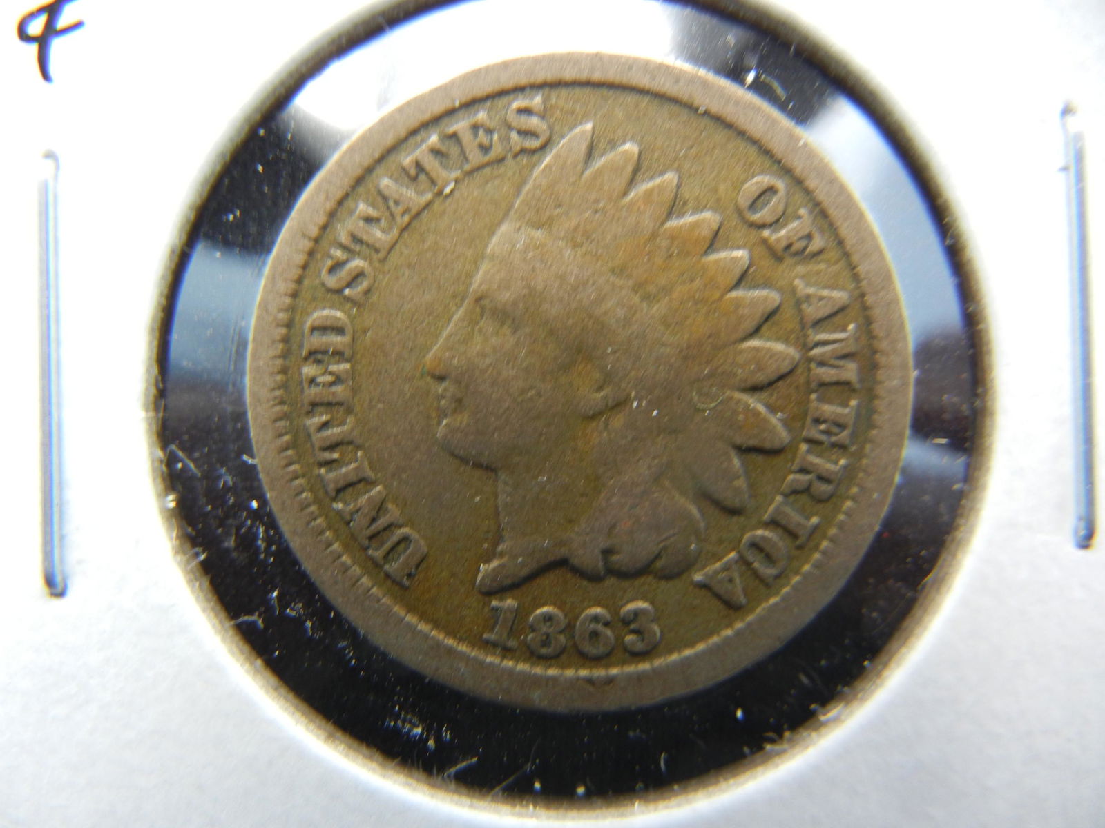 1863 Indian Cent VG+. (1 of 3)