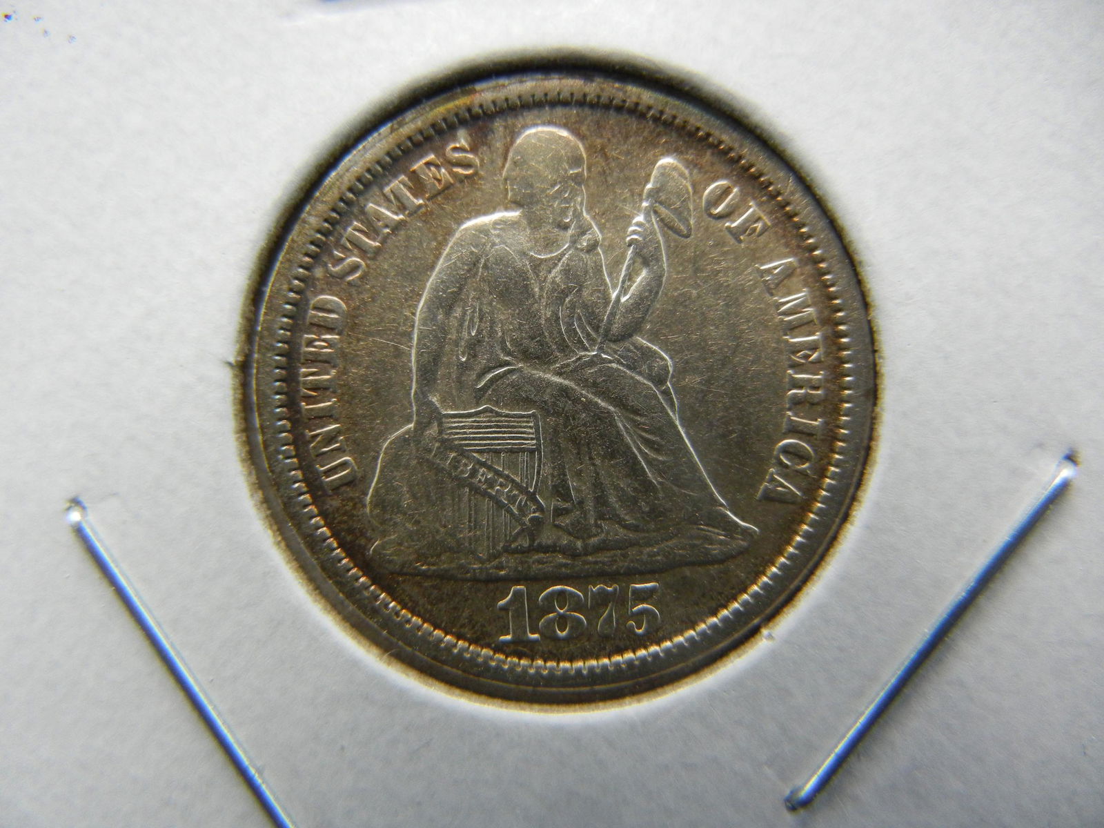 1875-S Seated Dime XF/AU. (1 of 3)