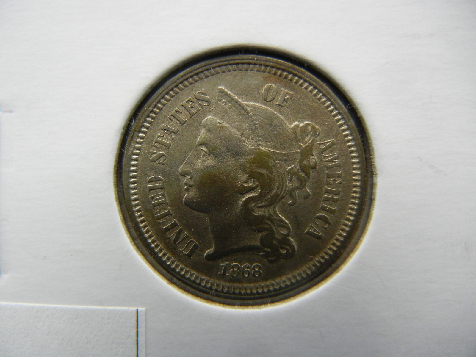 1868 Three Cent Nickel Strong Details (1 of 3)