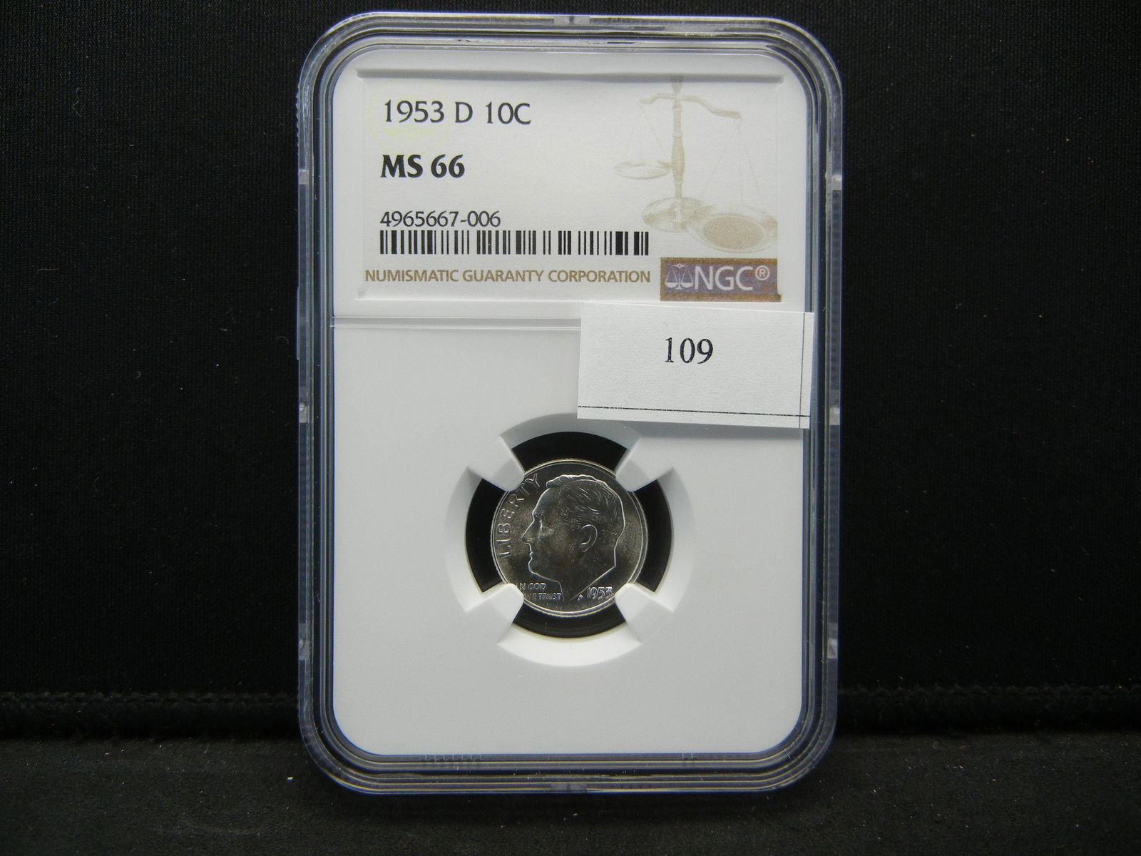 1953 S Roosevelt Dime NGC MS66 (1 of 4)